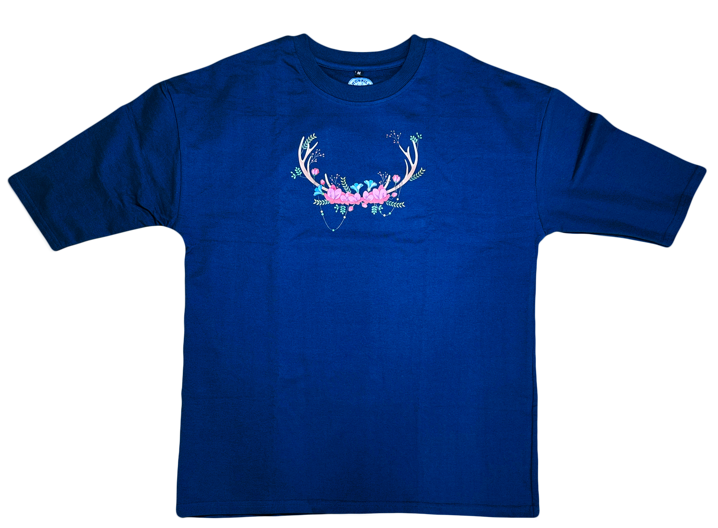 Blossom Antlers Floral Graphic Oversized T-Shirt | Arcsailer