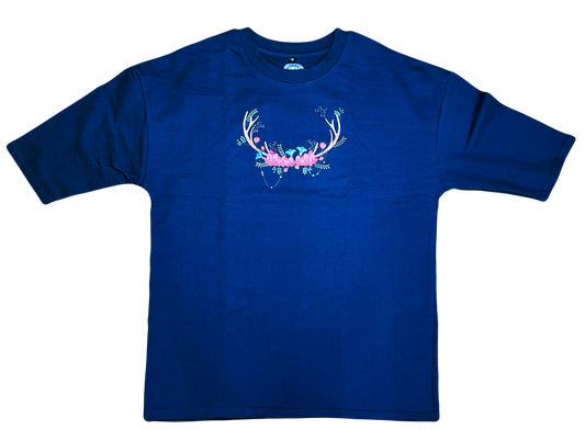 Blossom Antlers Floral Graphic Oversized T-Shirt | Arcsailer