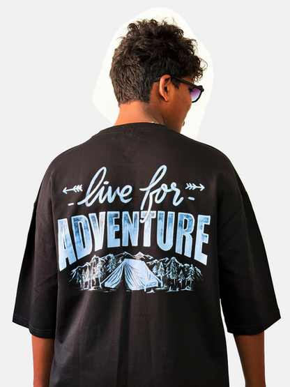 Live for Adventure Oversized T-Shirt – Black | Arcsailer