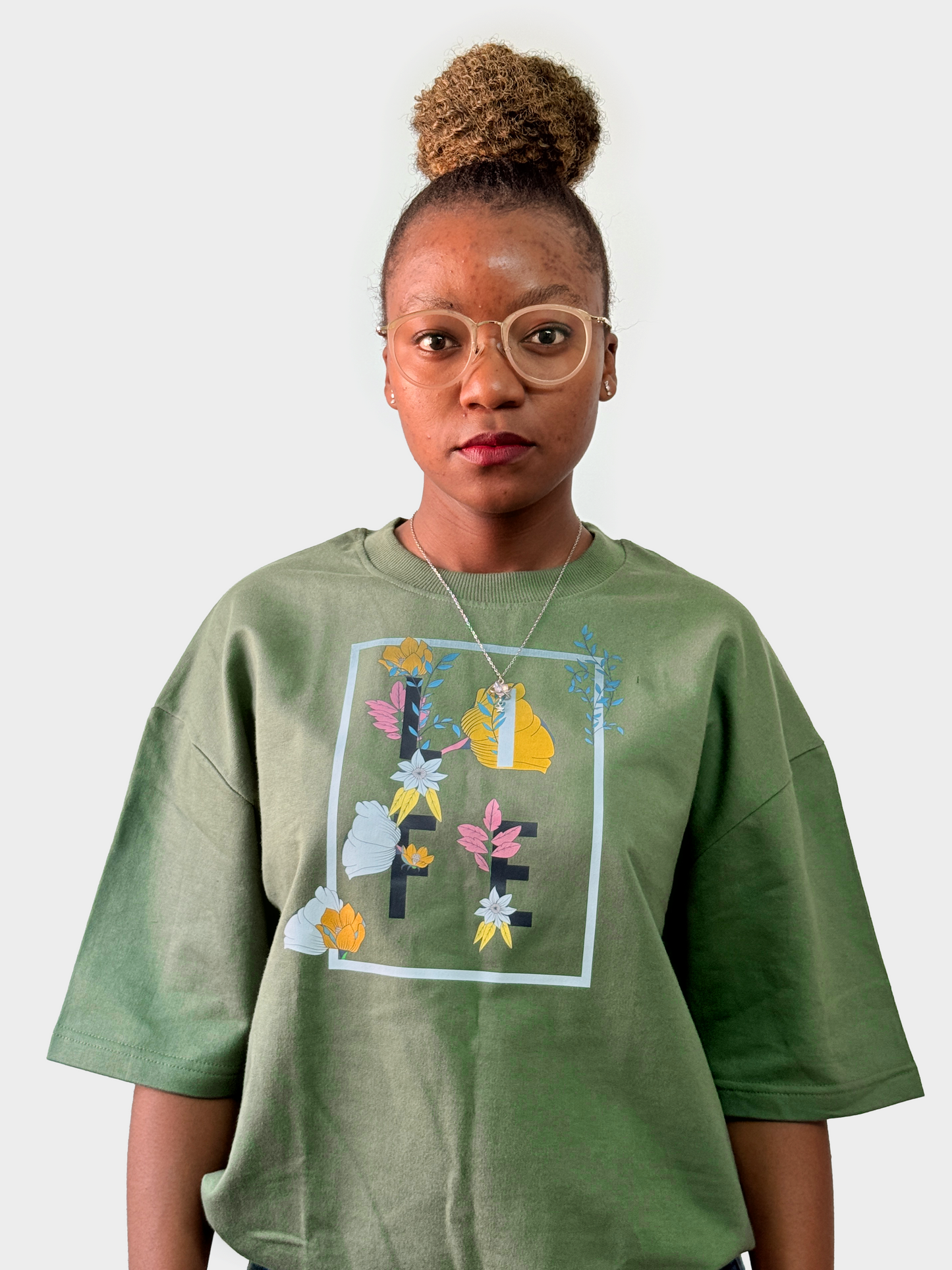 LIFE Floral Print Oversized T-Shirt | Arcsailer