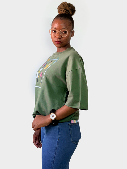 LIFE Floral Print Oversized T-Shirt | Arcsailer