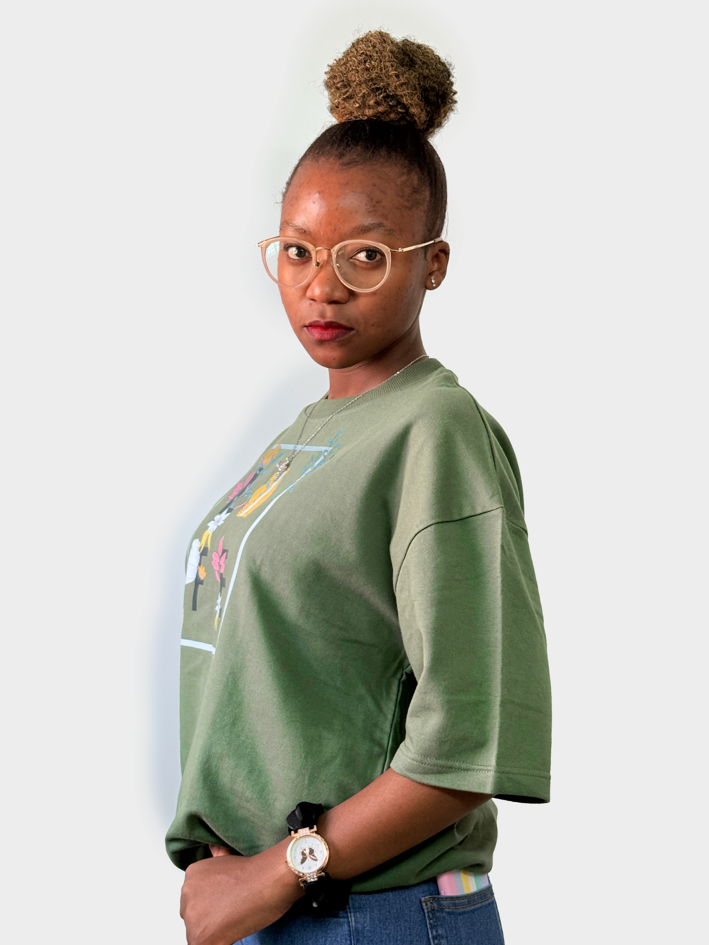 LIFE Floral Print Oversized T-Shirt | Arcsailer