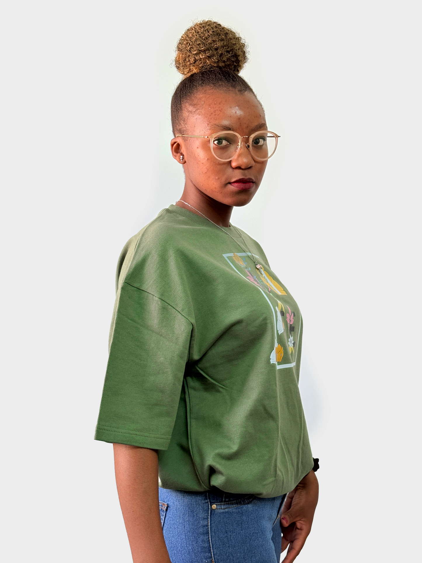LIFE Floral Print Oversized T-Shirt | Arcsailer